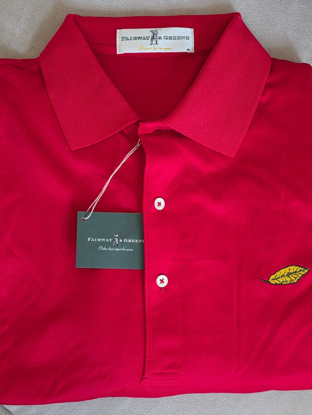 Fairway & Greene Men's Red Solid Lisle Cotton Golf  Polo Shirt – Size XL NWT